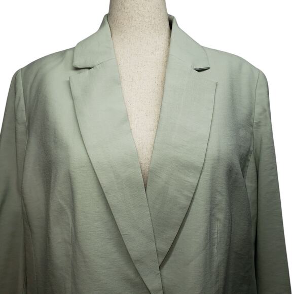 A New Day Women’s Blazer XXL Sage Green Boxy Fit Lined 2-Button Jacket NWT - Picture 4 of 11